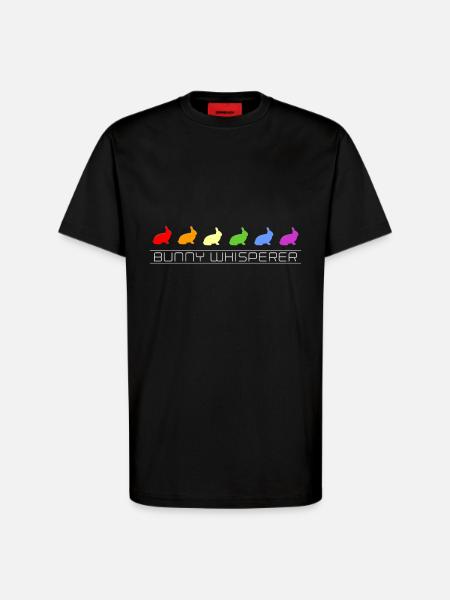 rabbit whisperer - T-Shirt - made by SPREAD - SOLID BLACK