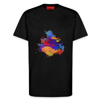 hipster - T-Shirt - made by SPREAD - SOLID BLACK - Vorne - Alina (178cm) & Michal (187cm)