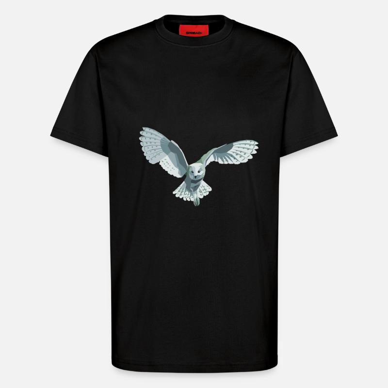 barn owl - T-Shirt - made by SPREAD - SOLID BLACK