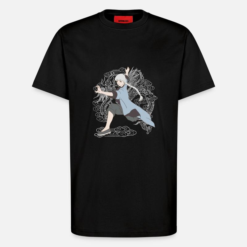 Tai Chi Kung-Fu-Mädchen - T-Shirt - made by SPREAD - SOLID BLACK