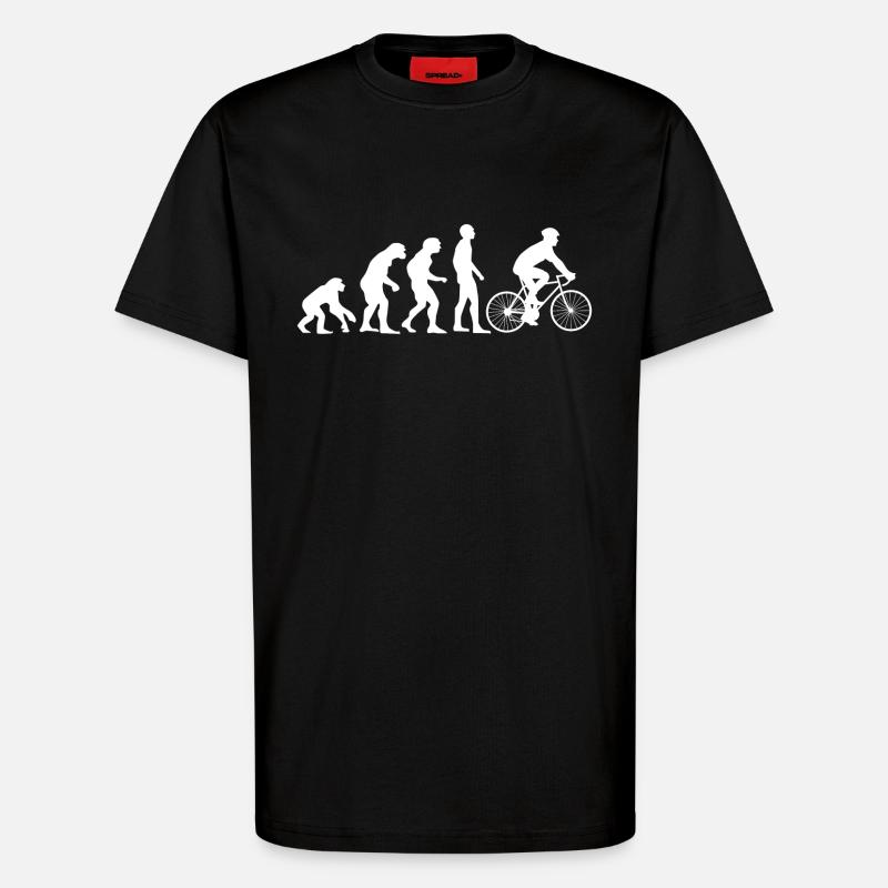 Evolution cyclist - T-Shirt - made by SPREAD - SOLID BLACK