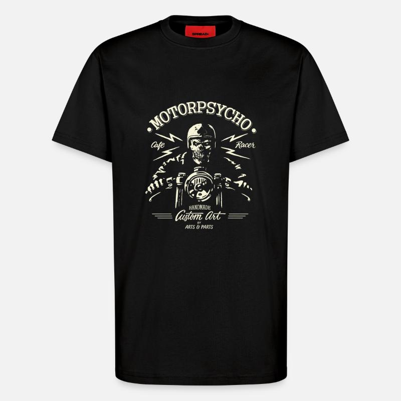CafeRacer - T-Shirt - made by SPREAD - SOLID BLACK