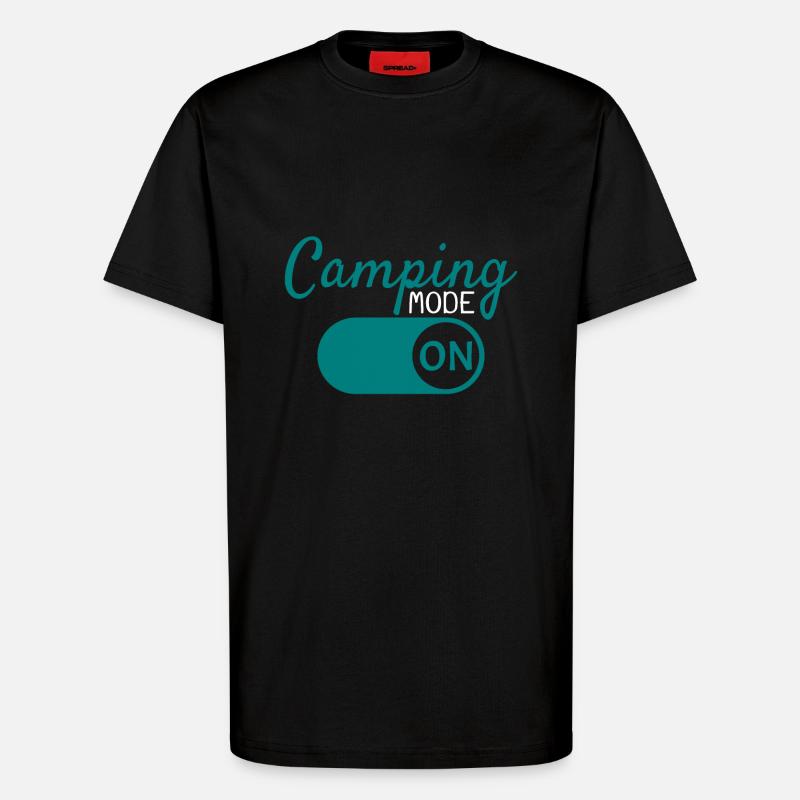 Mode de camping à - T-shirt bio décontracté fabriqué en UE - SOLID BLACK