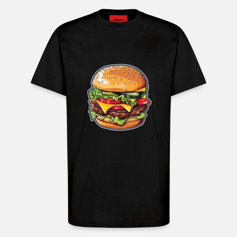 Cheeseburger Magic - T-Shirt - made by SPREAD - SOLID BLACK