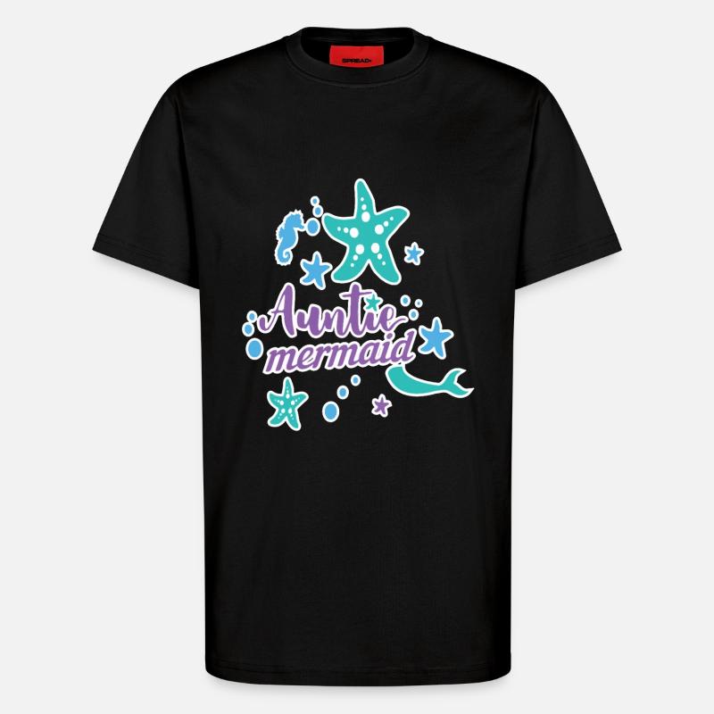 Auntie Mermaid - T-Shirt - made by SPREAD - SOLID BLACK