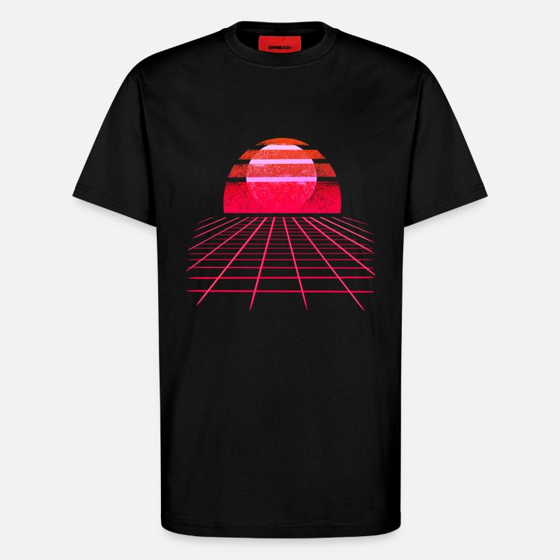 Sunset Vaporwave Retro Wave - T-Shirt - made by SPREAD - SOLID BLACK