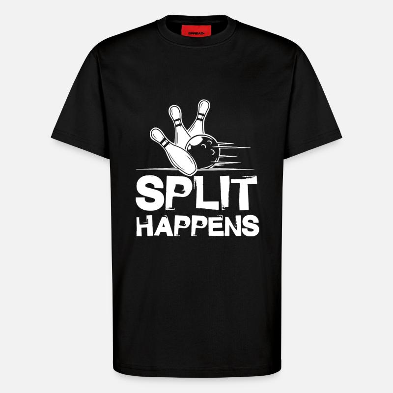 Bowling Split Happens - T-Shirt - made by SPREAD - SOLID BLACK