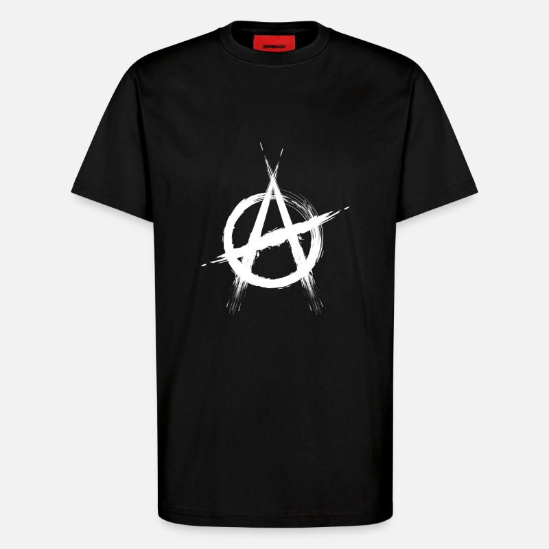 Anarchy symbol white - T-Shirt - made by SPREAD - SOLID BLACK