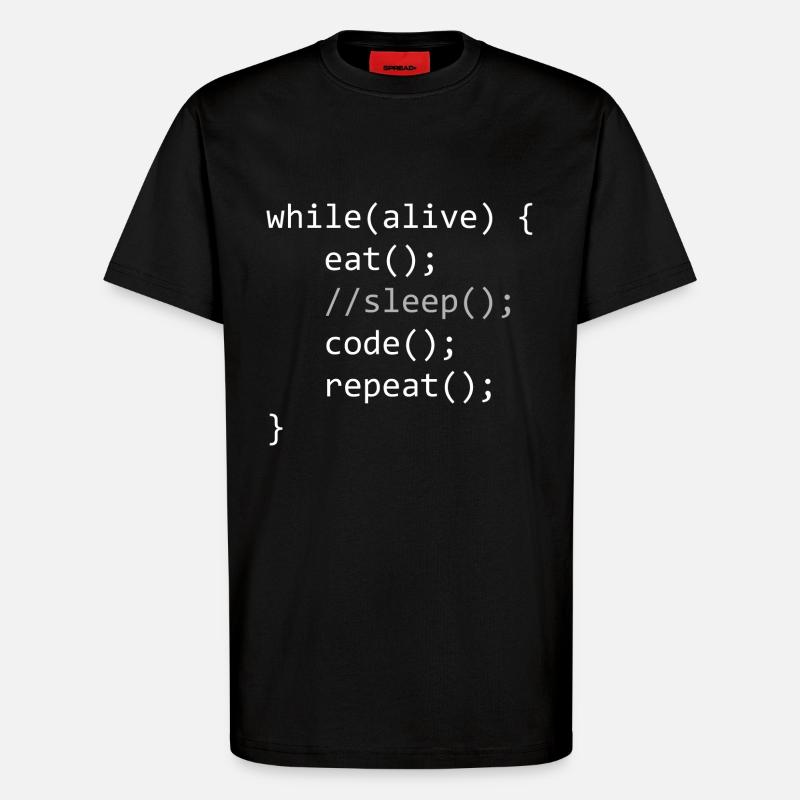 Code de son vivant - T-shirt bio décontracté fabriqué en UE - SOLID BLACK
