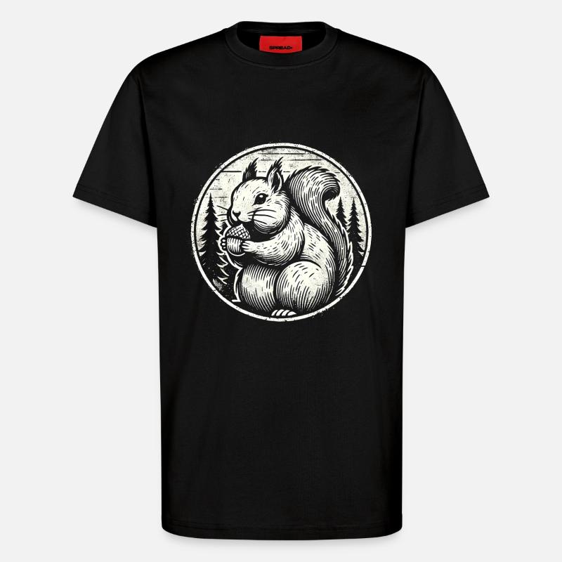 Squirrel - T-Shirt - made by SPREAD - SOLID BLACK