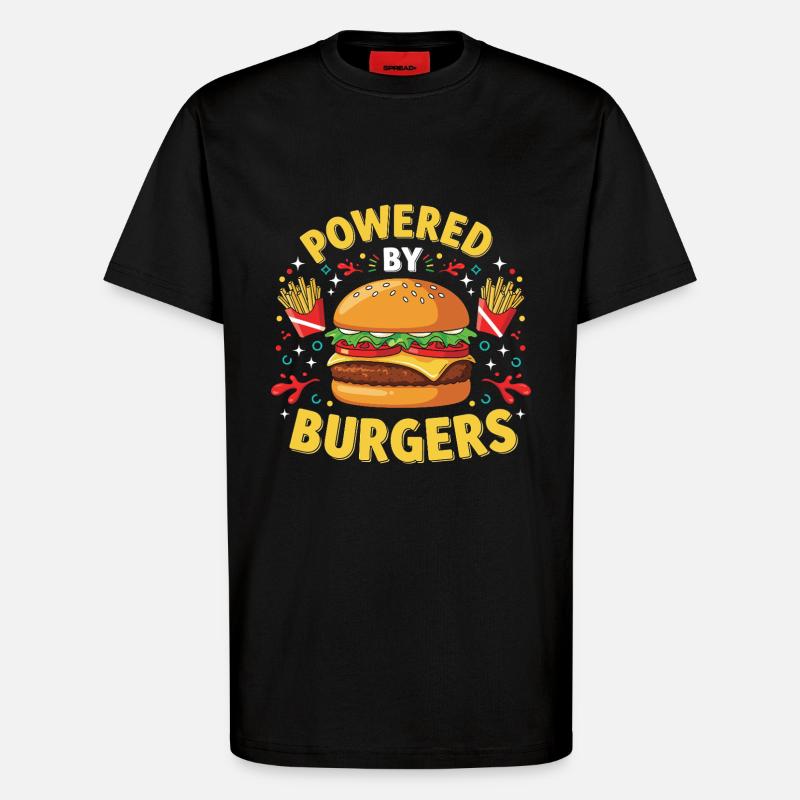 Hamburger Burger - T-Shirt - made by SPREAD - SOLID BLACK