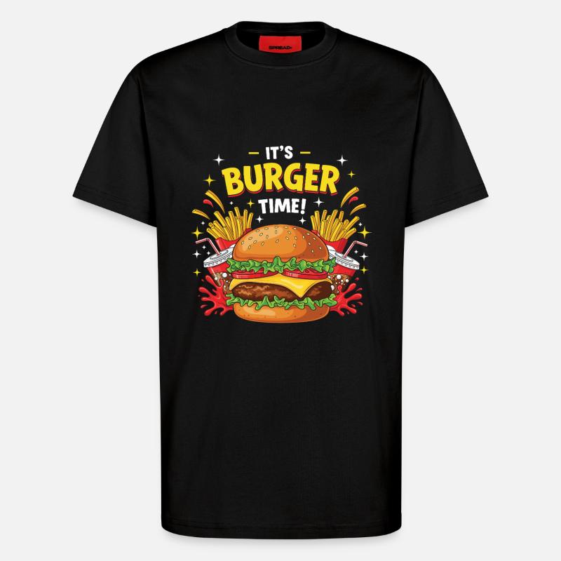 Hamburger Burger - T-Shirt - made by SPREAD - SOLID BLACK