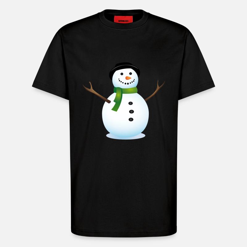 Schneemann - T-Shirt - made by SPREAD - SOLID BLACK
