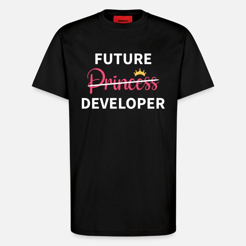 Feminist Girl - Future Developer I - T-shirt bio décontracté fabriqué en UE - SOLID BLACK