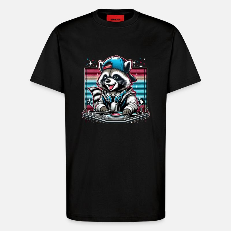 Wachbär DJ DJane Geschenk - T-Shirt - made by SPREAD - SOLID BLACK