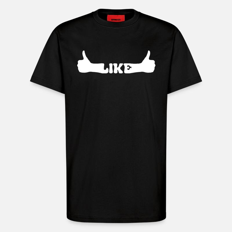 LIKE thumbs up hand - T-Shirt - made by SPREAD - SOLID BLACK