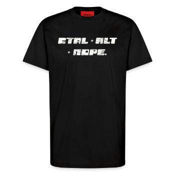 CTRL ALT NOPE - T-Shirt - made by SPREAD - SOLID BLACK - Vorne - Alina (178cm) & Michal (187cm)