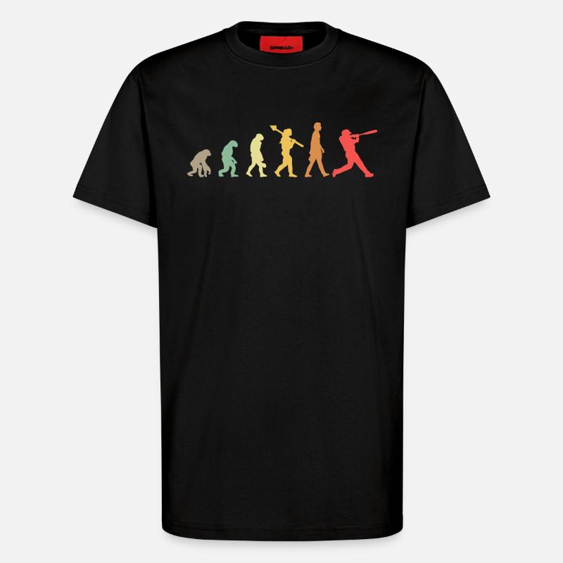 Baseball Evolution - T-Shirt - made by SPREAD - SOLID BLACK