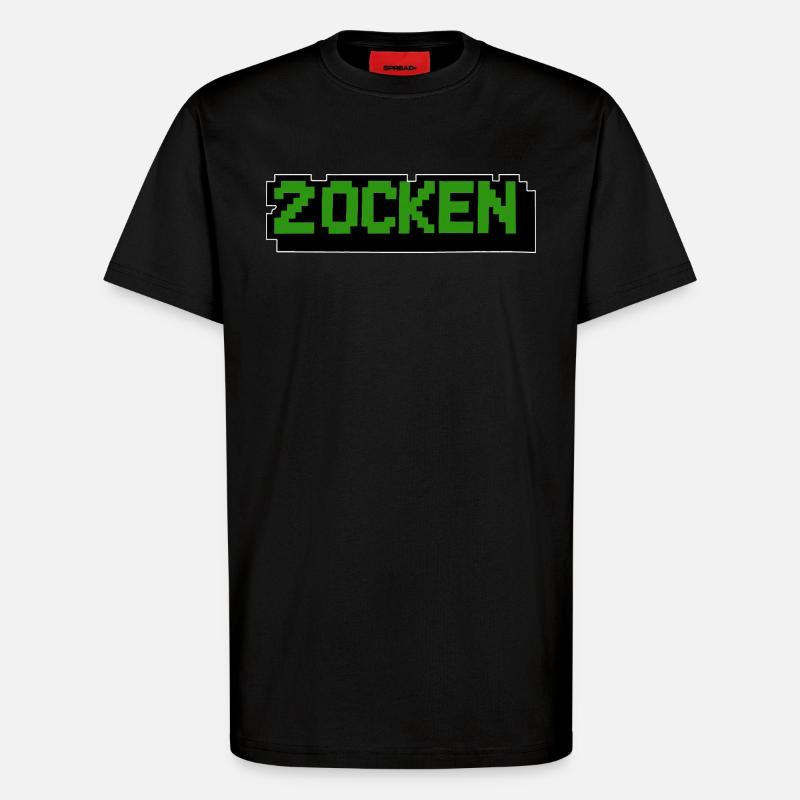Lettering Zocken Retro Computer - T-shirt bio décontracté fabriqué en UE - SOLID BLACK