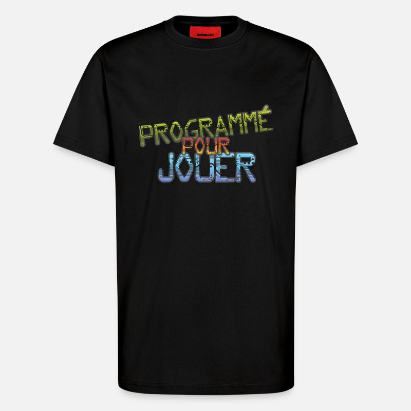 programmé pour jouer - T-shirt bio décontracté fabriqué en UE - SOLID BLACK