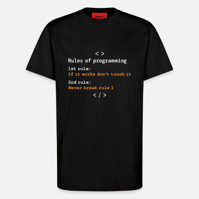Regeln der Programmierung - T-Shirt - made by SPREAD - SOLID BLACK