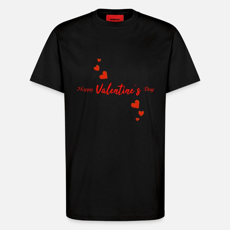 Happy Valentine's Day - T-Shirt - made by SPREAD - SOLID BLACK