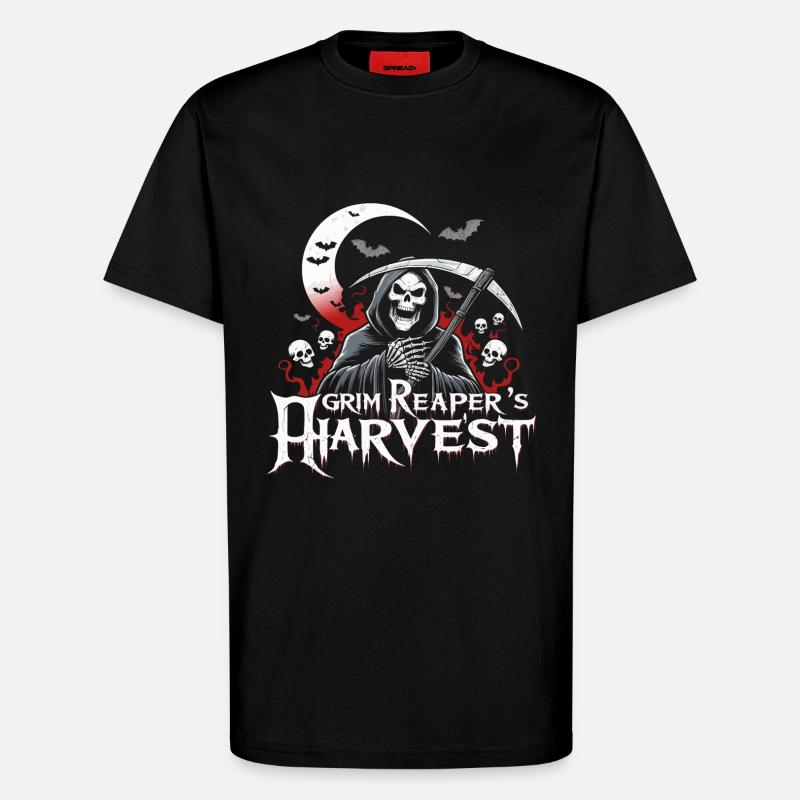 Harvest Grim Reaper - T-Shirt - made by SPREAD - SOLID BLACK