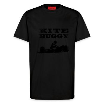 Kite Buggy - T-Shirt - made by SPREAD - SOLID BLACK - Vorne - Alina (178cm) & Michal (187cm)