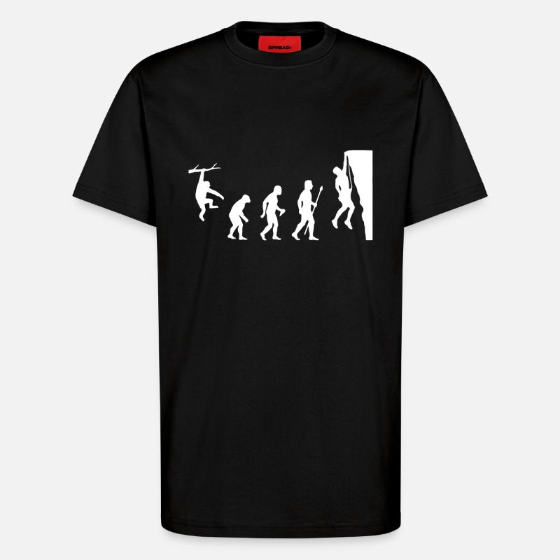 Klettern Evolution Shirt - T-Shirt - made by SPREAD - SOLID BLACK