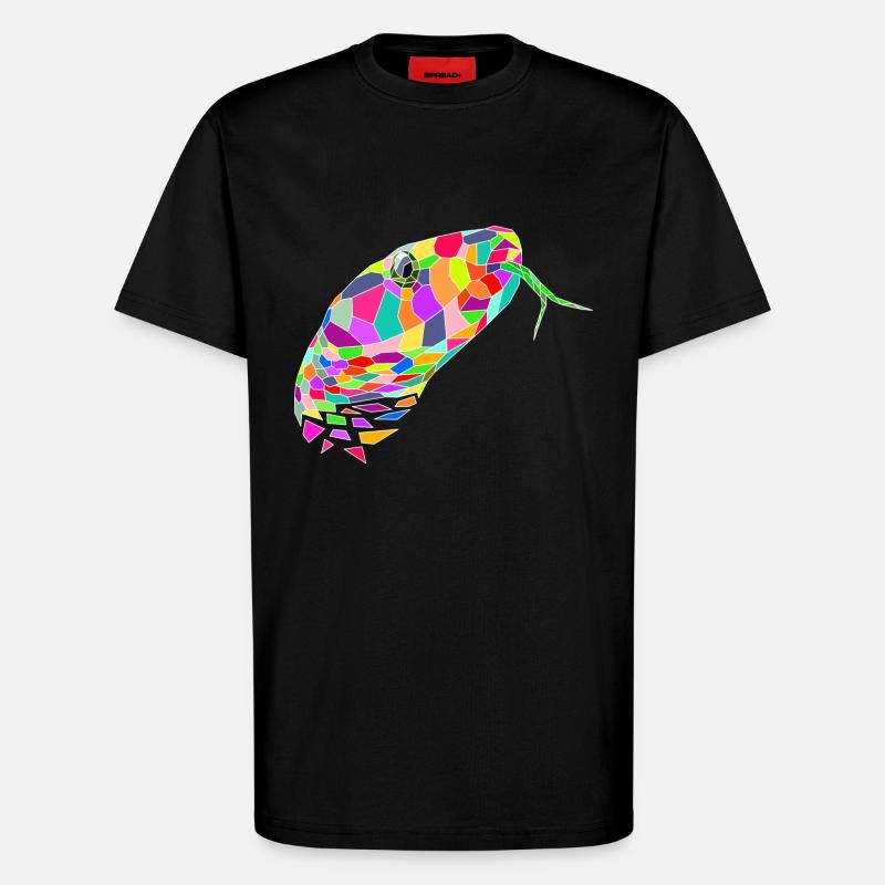 Schlange farbig - T-Shirt - made by SPREAD - SOLID BLACK