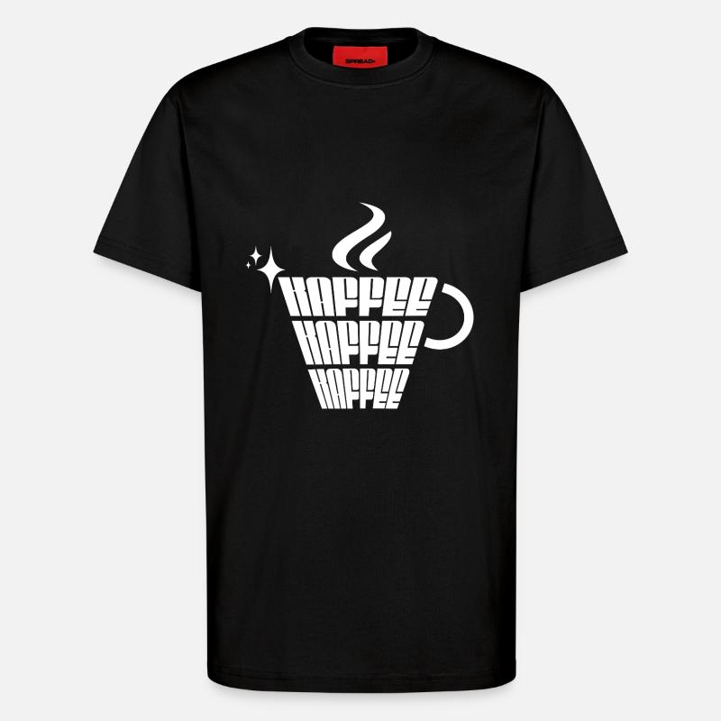 Café Café Café - T-shirt bio décontracté fabriqué en UE - SOLID BLACK