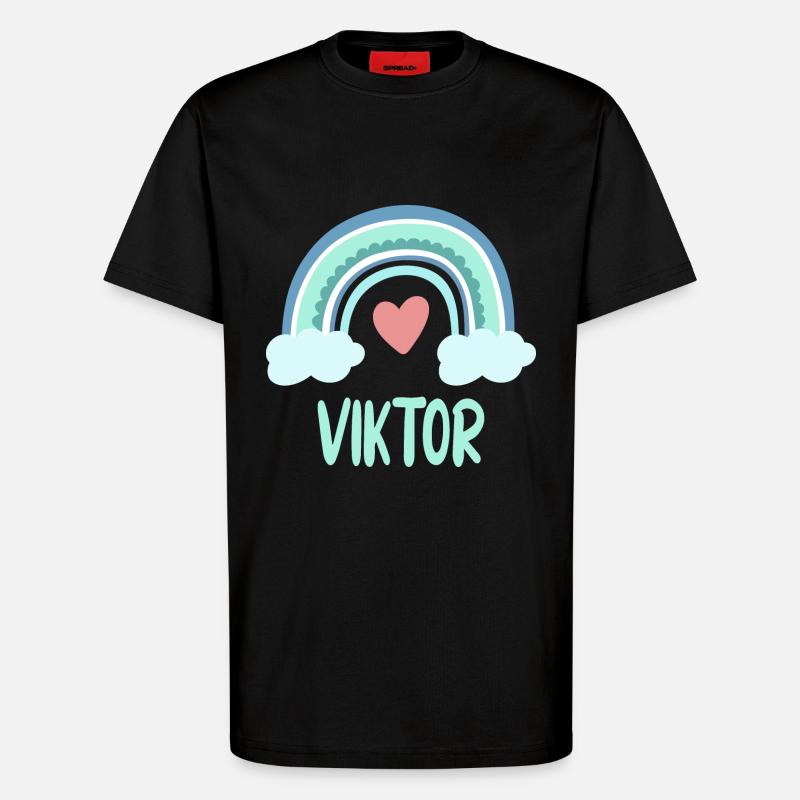 Viktor Name Regenbogen Baby - T-Shirt - made by SPREAD - SOLID BLACK
