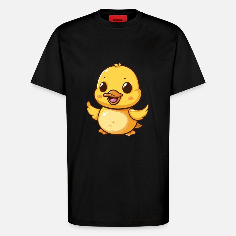 Happy duckling dances joyfully - T-Shirt - made by SPREAD - SOLID BLACK