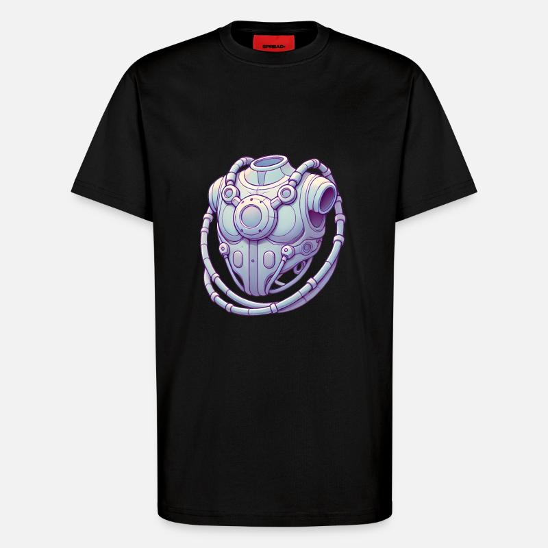 Futuristic Chest Device Graphic Tee - T-Shirt - made by SPREAD - SOLID BLACK