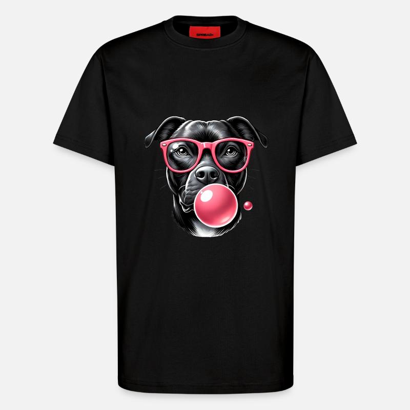 Cool with Pink Bubble Gum - T-Shirt - made by SPREAD - SOLID BLACK