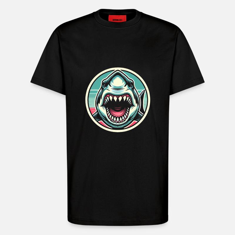 Furchterregender Haibiss Illustration - T-Shirt - made by SPREAD - SOLID BLACK