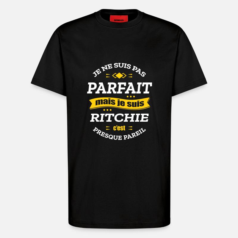 RITCHIE PARFAIT - PRENOM RITCHIE - T-shirt bio décontracté fabriqué en UE - SOLID BLACK