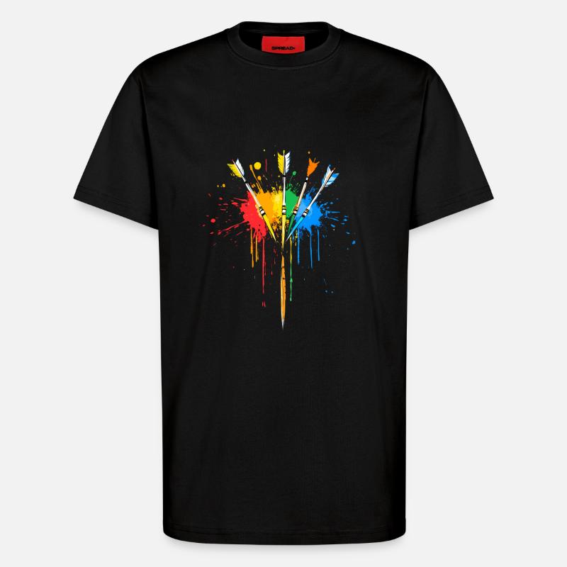 Darts Bunt Dartpfeil Geschenk - T-Shirt - made by SPREAD - SOLID BLACK