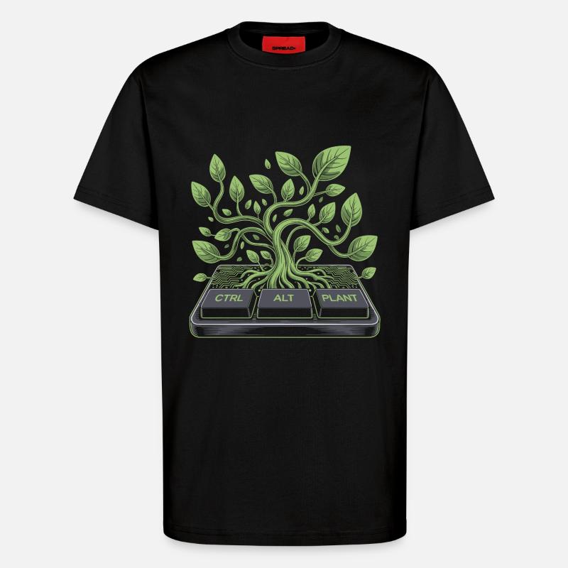 ctrl alt plant garden design - T-Shirt - made by SPREAD - SOLID BLACK