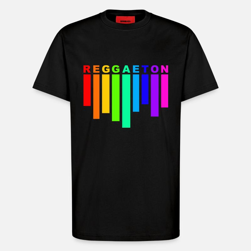 reggaeton rainbow - T-shirt bio décontracté fabriqué en UE - SOLID BLACK