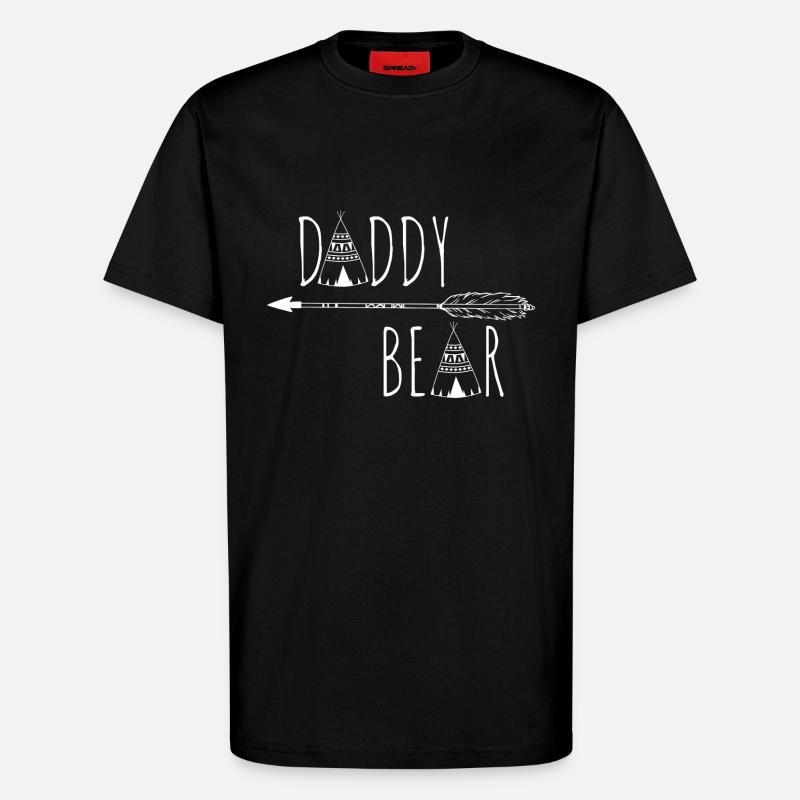 Papa Bear - T-shirt bio décontracté fabriqué en UE - SOLID BLACK