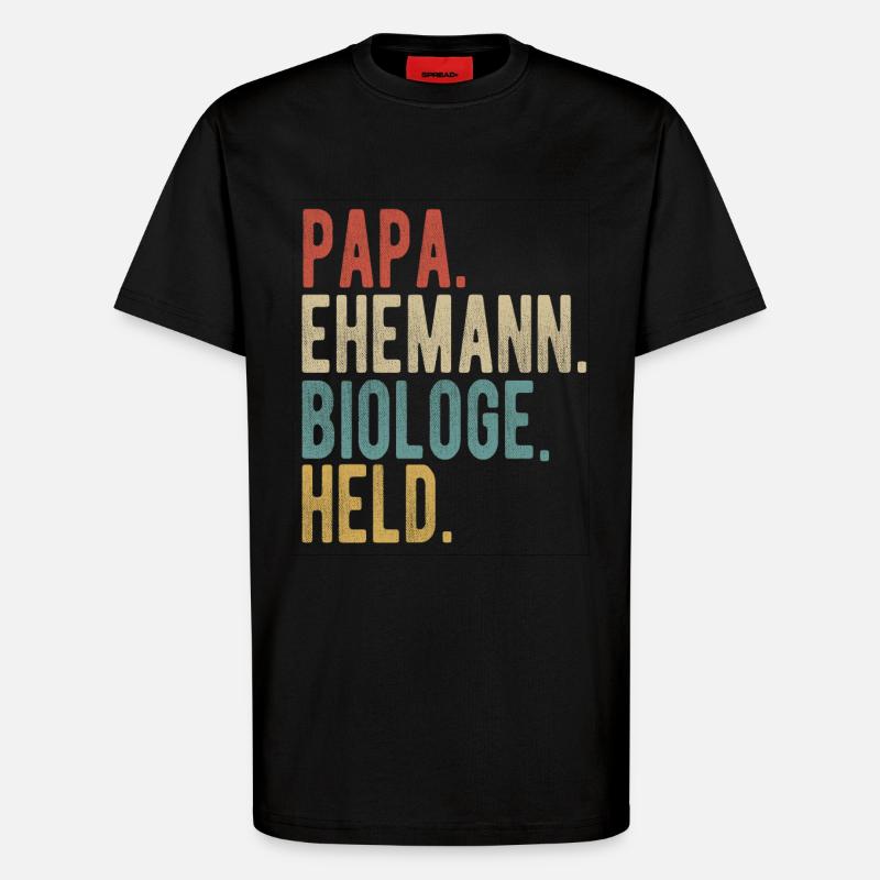 Biologe Papa Ehemann Held - T-Shirt - made by SPREAD - SOLID BLACK