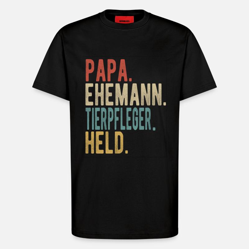 Tierpfleger Papa Ehemann Held - T-Shirt - made by SPREAD - SOLID BLACK