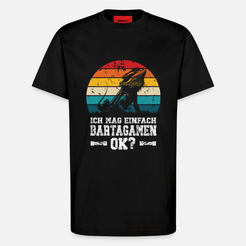 I like bearded dragons - T-Shirt - made by SPREAD - SOLID BLACK