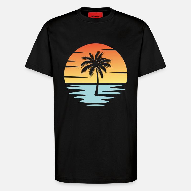 Beach Sunset - T-Shirt - made by SPREAD - SOLID BLACK