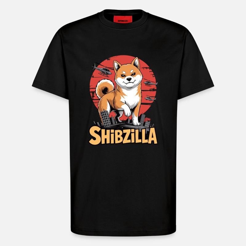 Shibzilla – Chaos mit Side-Eye - T-Shirt - made by SPREAD - SOLID BLACK