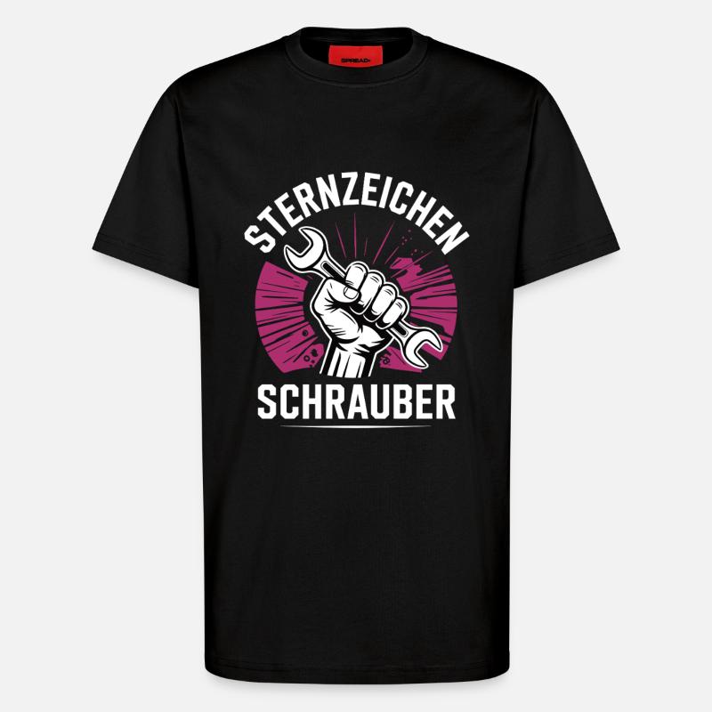 Sternzeichen Schrauber – - T-Shirt - made by SPREAD - SOLID BLACK