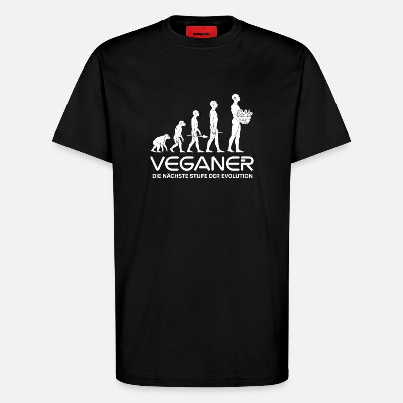 Veganer – Nächste Stufe der Evolution - T-Shirt - made by SPREAD - SOLID BLACK