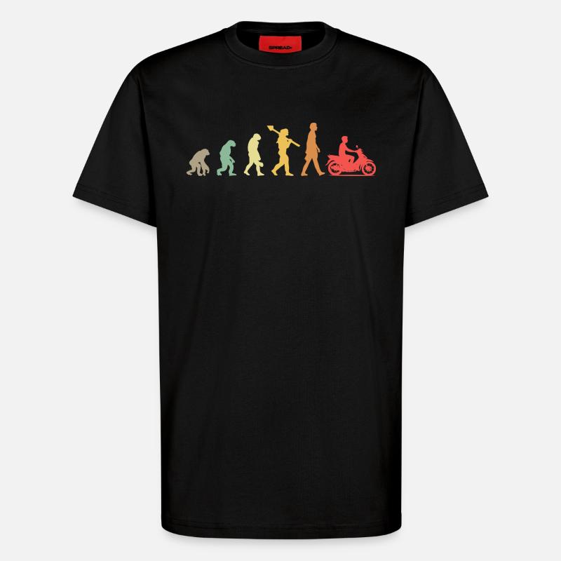 Conducteur de mobylette Evolution - T-shirt bio décontracté fabriqué en UE - SOLID BLACK