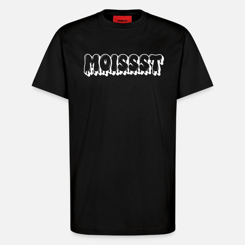 Moist Dripping Text - T-Shirt - made by SPREAD - SOLID BLACK